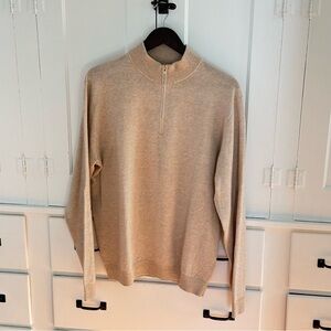 Peter Millar Light Tan Quarter-zip Sweater